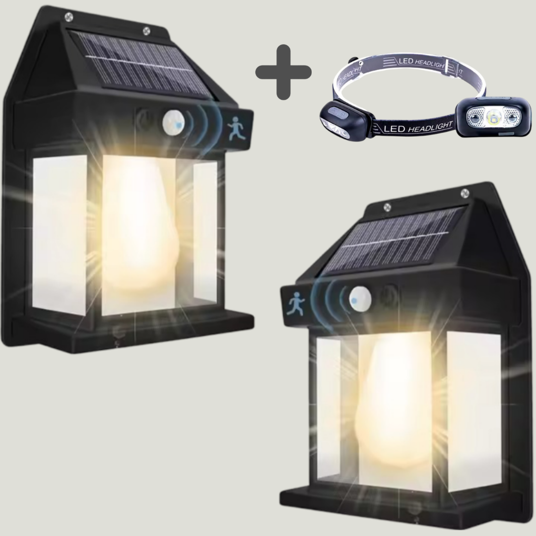 LAMPE MURALE SOLAIRE + Mini Lampe de Poche LED GRATUIT