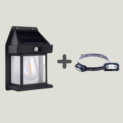 LAMPE MURALE SOLAIRE + Mini Lampe de Poche LED GRATUIT